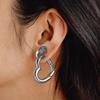 Giga 1/2Pcs 6mm Heart Shape Ear Weights Hanger Stainless Steel Body Jewelry Piercing Earring Gauges Earlobe Stretcher Fashion
