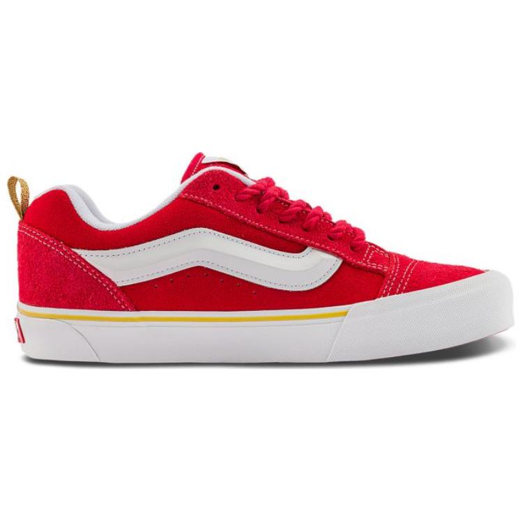 Vans Knu Skool Зручні Універсальні Низькі Скейтбордичні Кросівки Унісекс Червоні Білі VN000CS0JV6