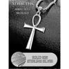 Silver 925 Coptic Egyptian Ankh Pendant Protection Jewelry for Men with Rolo Chain - Unique Gift