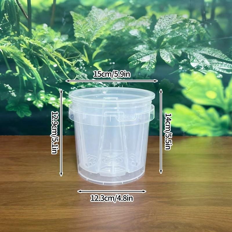 Meshpot Root Control Transparent Flowerpot Breathable Flowerpot Double-layer Growth Container with Drainage Hole Orchid Planters