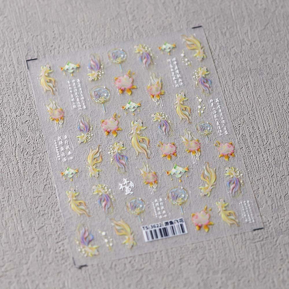 Blumen Chinesische Nagelaufkleber Cheongsam Zubehör Chinesische Nageldekorationen Geschenke