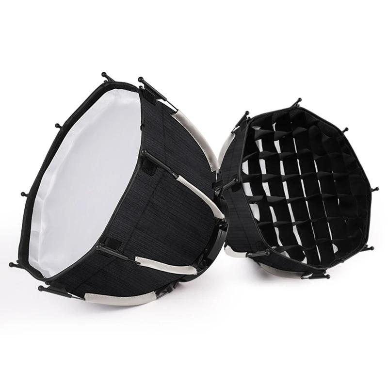 Full-30cm Octagonal Softbox Mini Bowens Mount Quick Release Honeycomb Grid Softbox For Zu60 Or M60 Cob Fill Light Studio