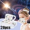 Fast Delivery 20PCS Kids Scarf Face Mask Mascarilla Children Disposable Print Face Mask 3Ply Ear Loop