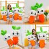 Adorable White Rabbit Plush Toy With Carrot Design For Children Soft Cuddly Doll
