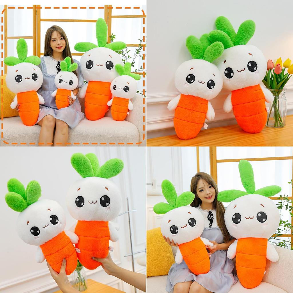 Adorable White Rabbit Plush Toy With Carrot Design For Children Soft Cuddly Doll