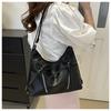 Korean Style Bowknot Faux Leather Bucket Bag for Women, Soft Single Shoulder Hobo Purse, Chic Casual Crossbody Handbag