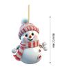 2D Flat Cute Snowman Car Ornament Christmas Tree Decor PVC Hanging Pendant For Home Office Holiday Decoration Gift