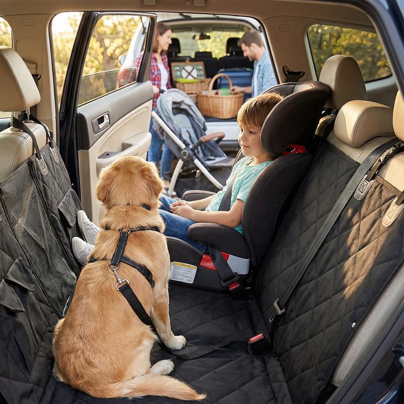 Back Seat Extender for Dogs Hard Bottom Pet Rear Seat Protector Dogs Travel Bed Anti Scratch Supports 308lbs for Car SUV Truck