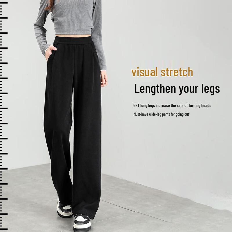 Women's Velvet Pleated Wide-Leg Casual Pants