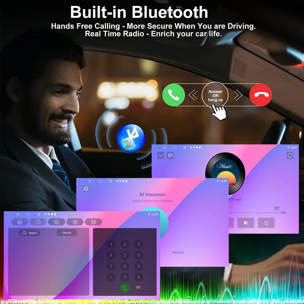 7inch Car Radio Android13 for Seat Lbiza 2009-2013 Multimedia Player Android Auto Carplay GPS WIFI Bluetooth SWC