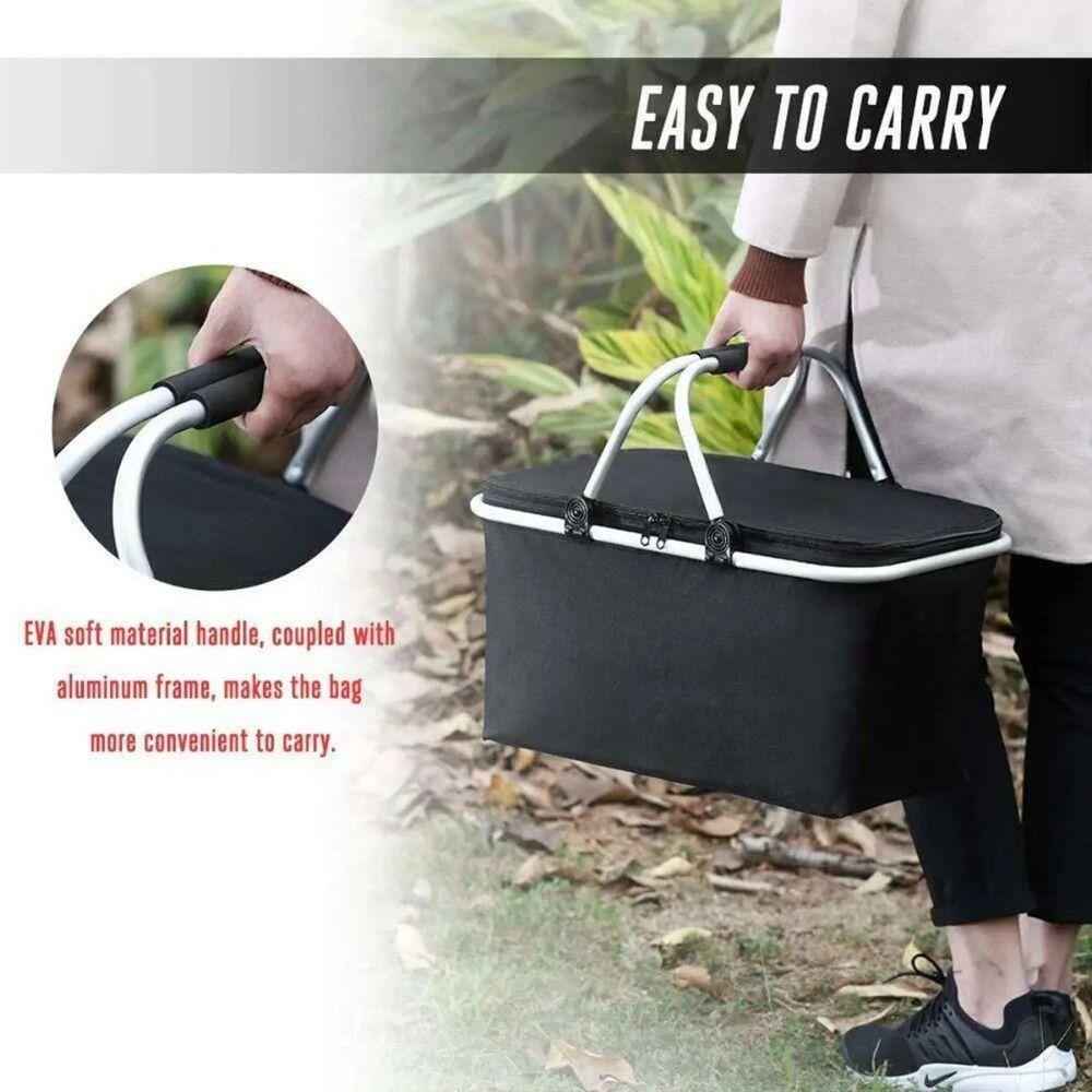 Foldable Picnic Food Bag 30L Thermal Insulated Bag Trunk Storage Box Insulation Storage Basket Car