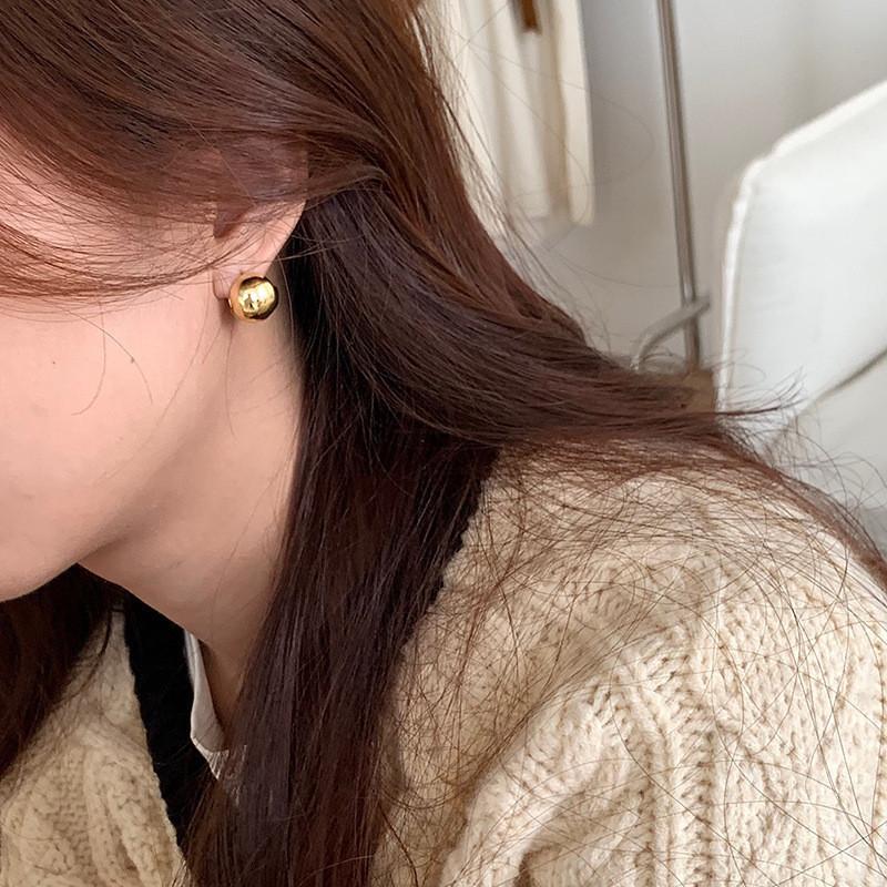 Contemporary Minimalist Round Ball Earrings For Women Stylish Daily Jewelry Wear