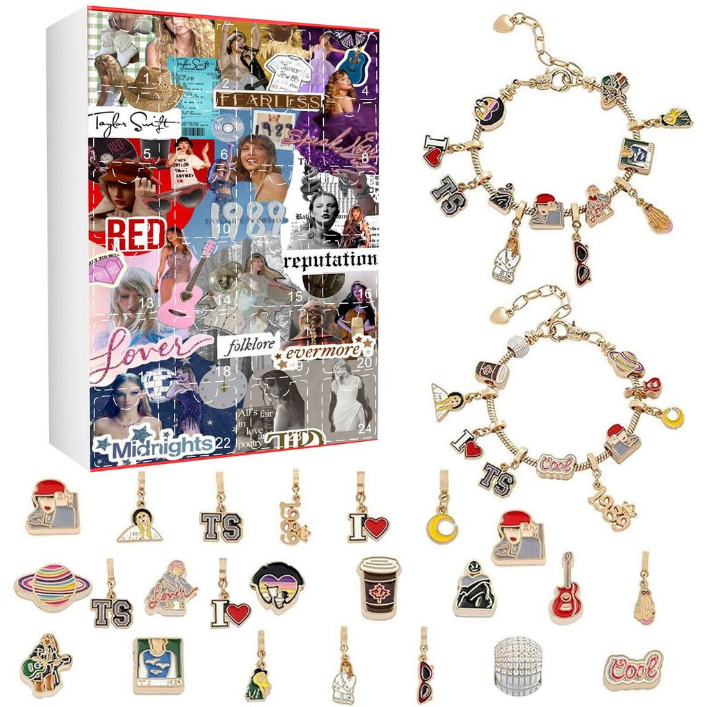 Advent Calendar Gifts, DIY Bracelet Making Kit For For Kids Adult, 24-Days Christmas Countdown Calendar Jewelry Gifts