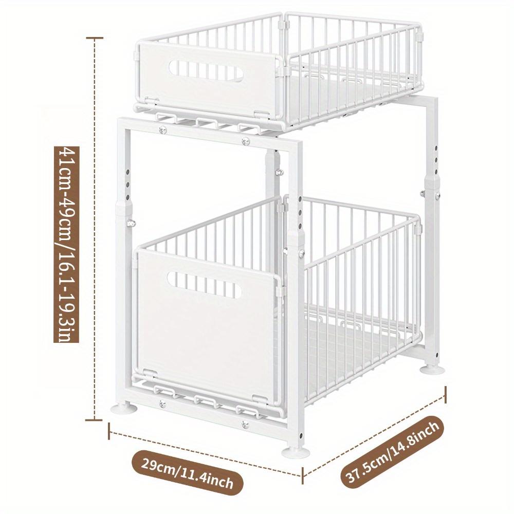 For Adjustable Under-Sink Organizer - Pull-Out Spice Rack & Storage Basket | Customizable Cabinet Shelf System