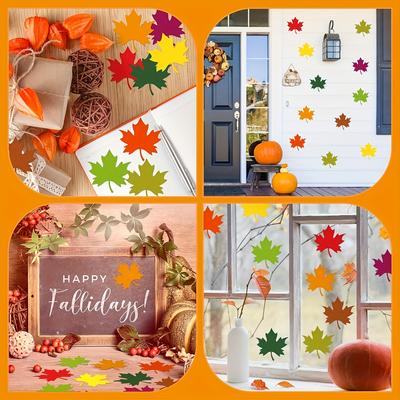 50pcs Autumn Thanksgiving Maple Leaf Greeting Cards Classroom Decorations Hand Cutting Party Supplies Cards ,Thanksgiving Day