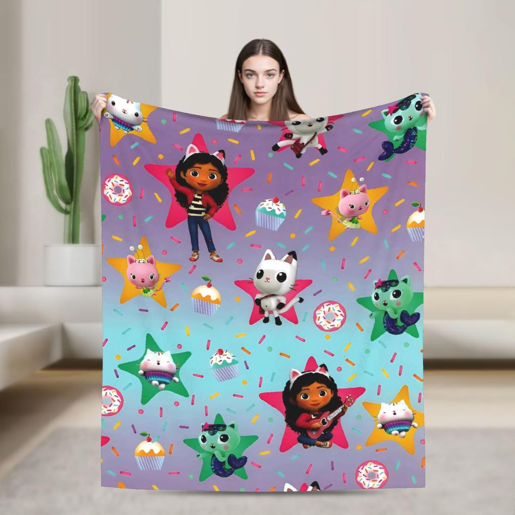 G-gabbys Dollhouse Fun Flannel Blanket Super Warm Bedding Throws for Couch Bed Travel Office Aesthetic Bedspread Sofa Bed Cover