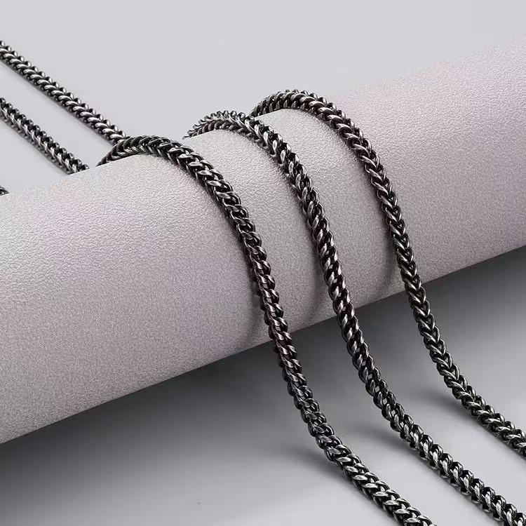 Retro Stainless Steel Dragon Bone Chain Necklace & Bracelet Set for Men
