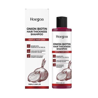 Hoegoa Zwiebel Biotin Shampoo Sanfte Reinigung Flauschiges Haar Feuchtigkeitsspendend Weiches Haar Erfrischende Pflege