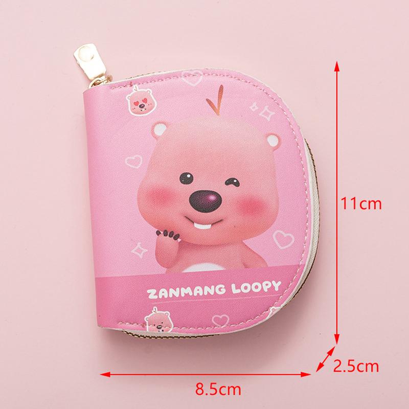 Short Purse Beaver Anime Cute Cartoon Student Mini Zipper Ladies Coin Purse