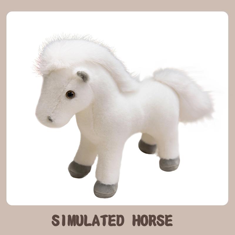 

22/30/40cm Cartoon Horse Plush Adorable Stuffed Toy Adorable Horse Fluffy Gentle Doll Cute And Charming Room Decor Xmas Birth Date Present 22cm белый
