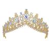 Royal Queen Water Drop Crystal Tiaras and Crowns Purple Bridal Diadem Wedding Crown Girls Hair Jewelry Accessories