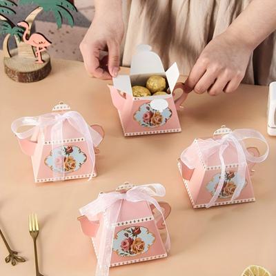 Kreativní krabička na pečivo Odpolední čajová konvice Svatební bonboniéra Vintage krabička na cukr Razítko za tepla