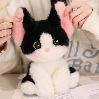 Pelúcias de Gato Kawaii Gato Siamês de Desenho Animado Fofo Boneca Macia Travesseiro de Abraço de Gato Adorável Presente de Aniversário