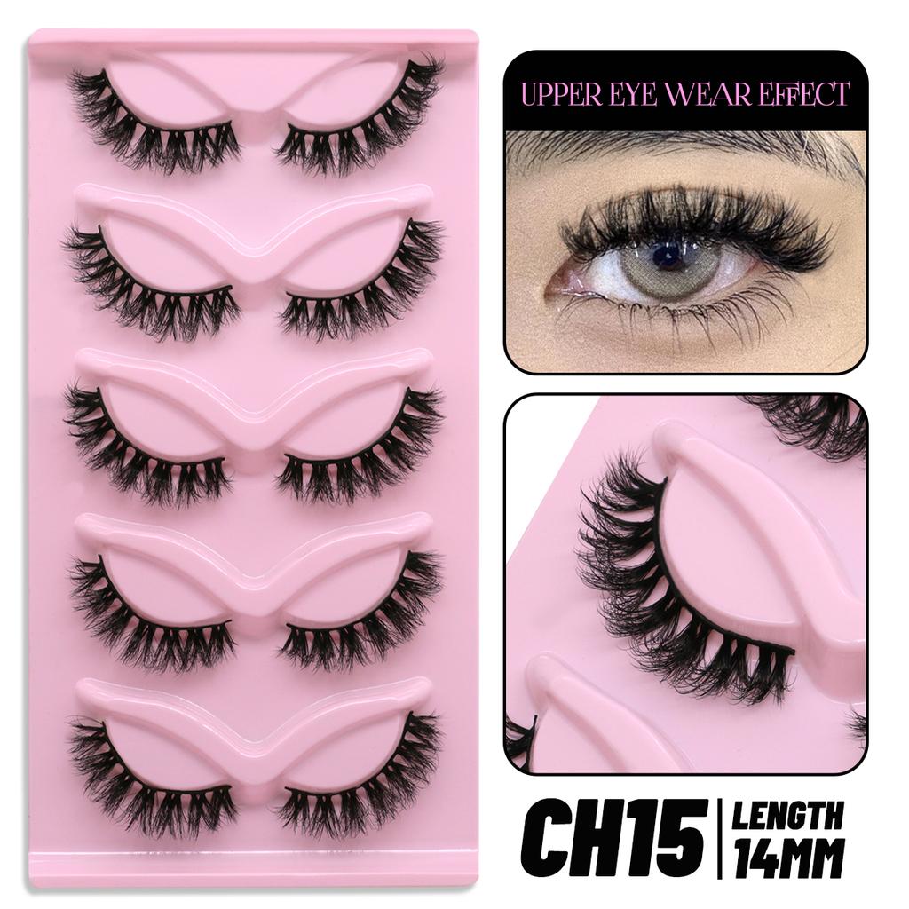 Cat Eye Lashes Faux Mink Eyelashes Natural Long Winged End Eye Elongated Eyelashes Faux Cils Eyelashes Extension