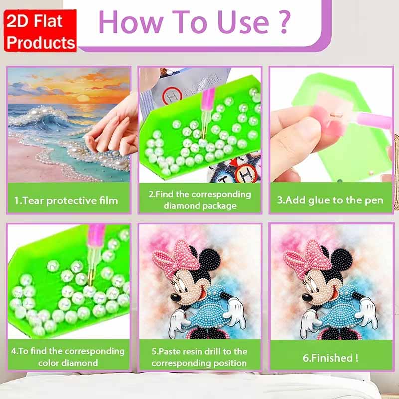 Disney Pearl Art Painting Home Wall Decor Minnie Mouse Pearl Gemstone Painting Picture Crafts Adult/Beginner Gift Creative Home Decor Unframed