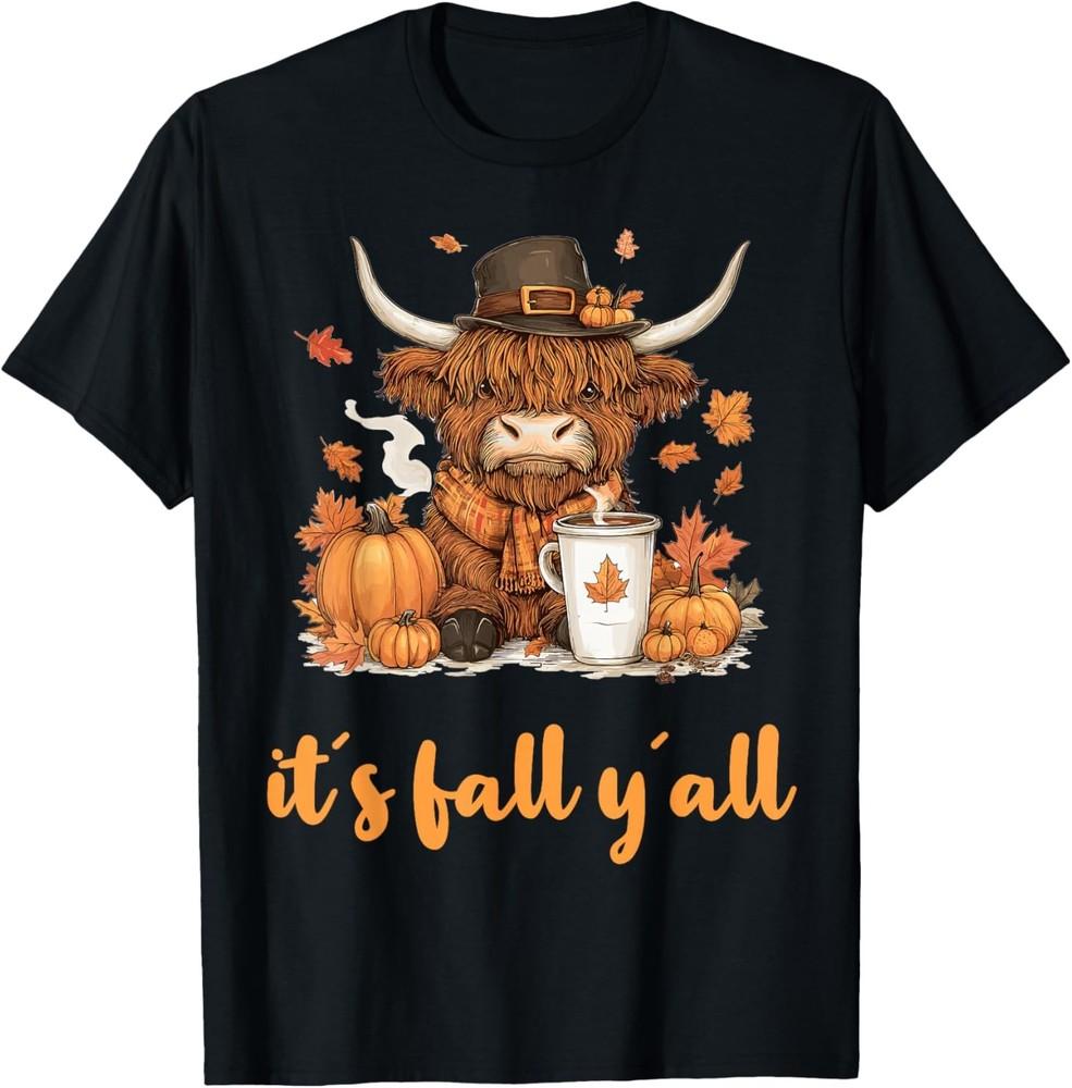 

Scottish Highland Cow Fall Thanksgiving it´s fall yáll T-Shirt S