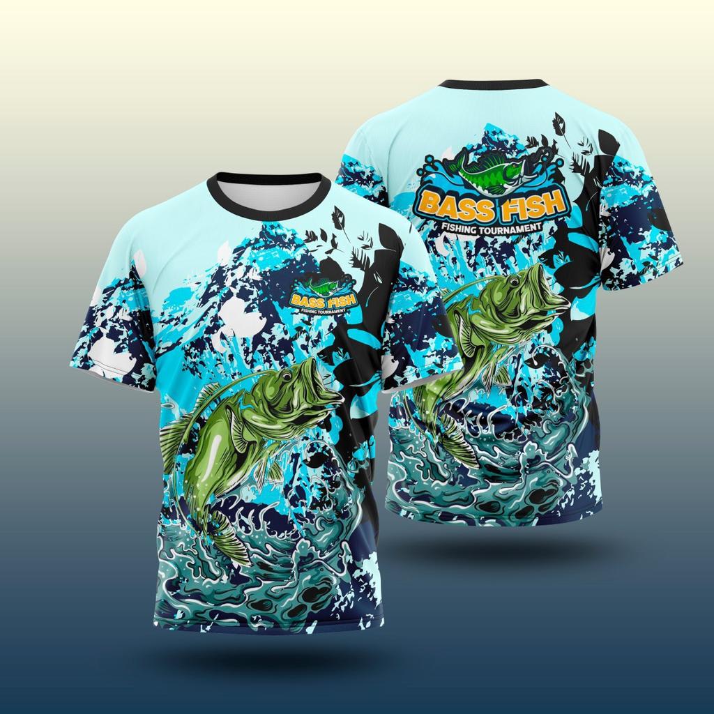 3D Digital Printed Summer Sports Russian Boys Girls Summer Loose Breathable Fishing Round Neck T-shirt