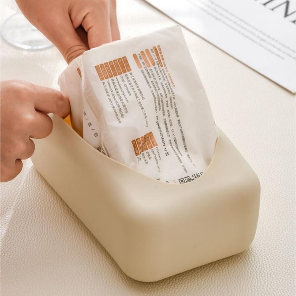 Soft Waterproof Silicone Tissue Box Reusable Wet Wipe Boxes Light Luxury Tissue Box Cover Holder Bathroom Kitchen Paper Holder