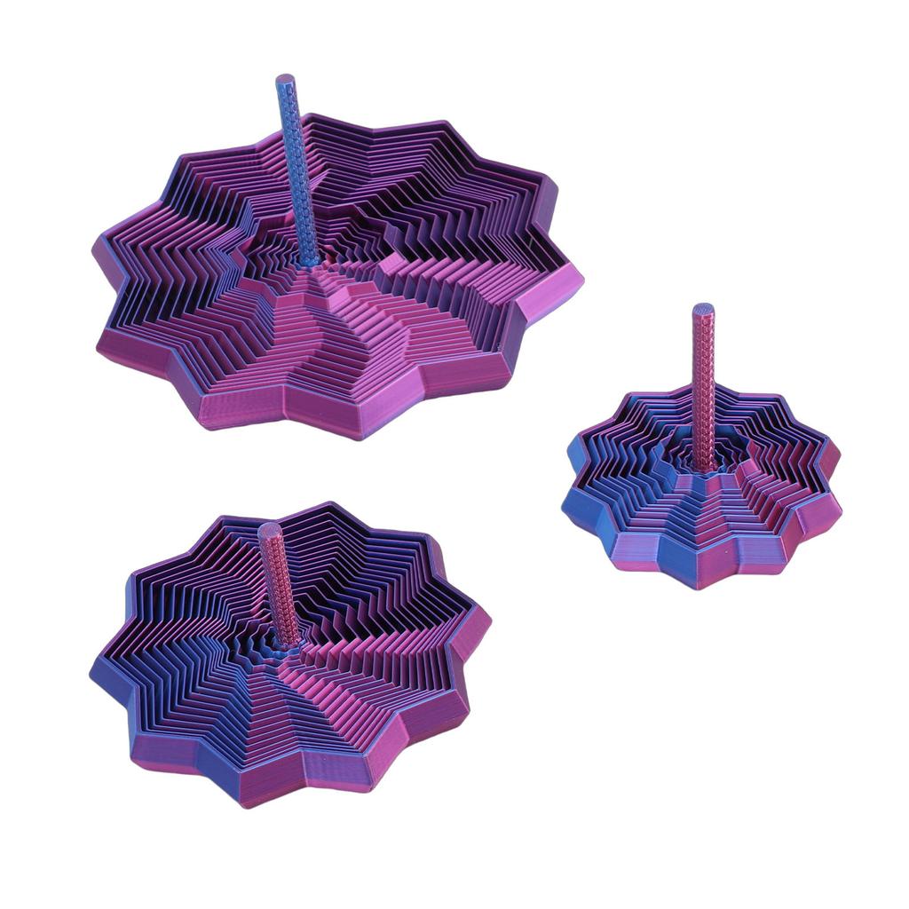 3 Stück 3D-gedruckte expandierende Sternenspielzeuge Polygonale Finger-Rotations-Sensorikspielzeuge mit Griff