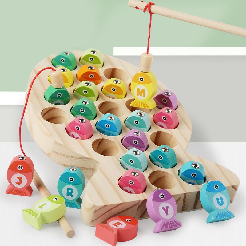 Jeu de pêche en bois pour enfants Jouets Cadeaux Éducation précoce Alphabet Numérique Jouets Cognitifs Jeux Interactifs pour Enfants Jouets Pour Cadeaux