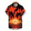 Floral Shirts Men's Hawaii Holiday Party Blouse 2025 Lapel Beach Shirt Flower Camisas Short-sleeved Womens Clothes