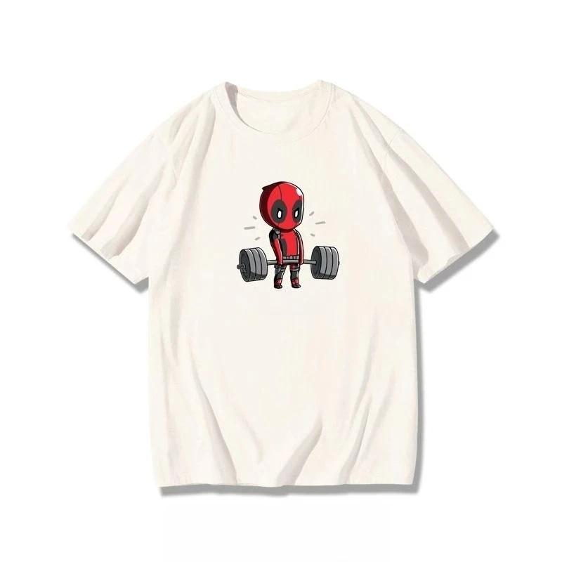 2025 Weightlifter Printed T-shirt for Men and Women Couples Pure Cotton Casual Loose Fashion Autumn and Winter Versatile T-shirt
