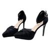 French hollow high heels women's 2025 new temperament socialite one-word buckle strap skirt stiletto sandals women