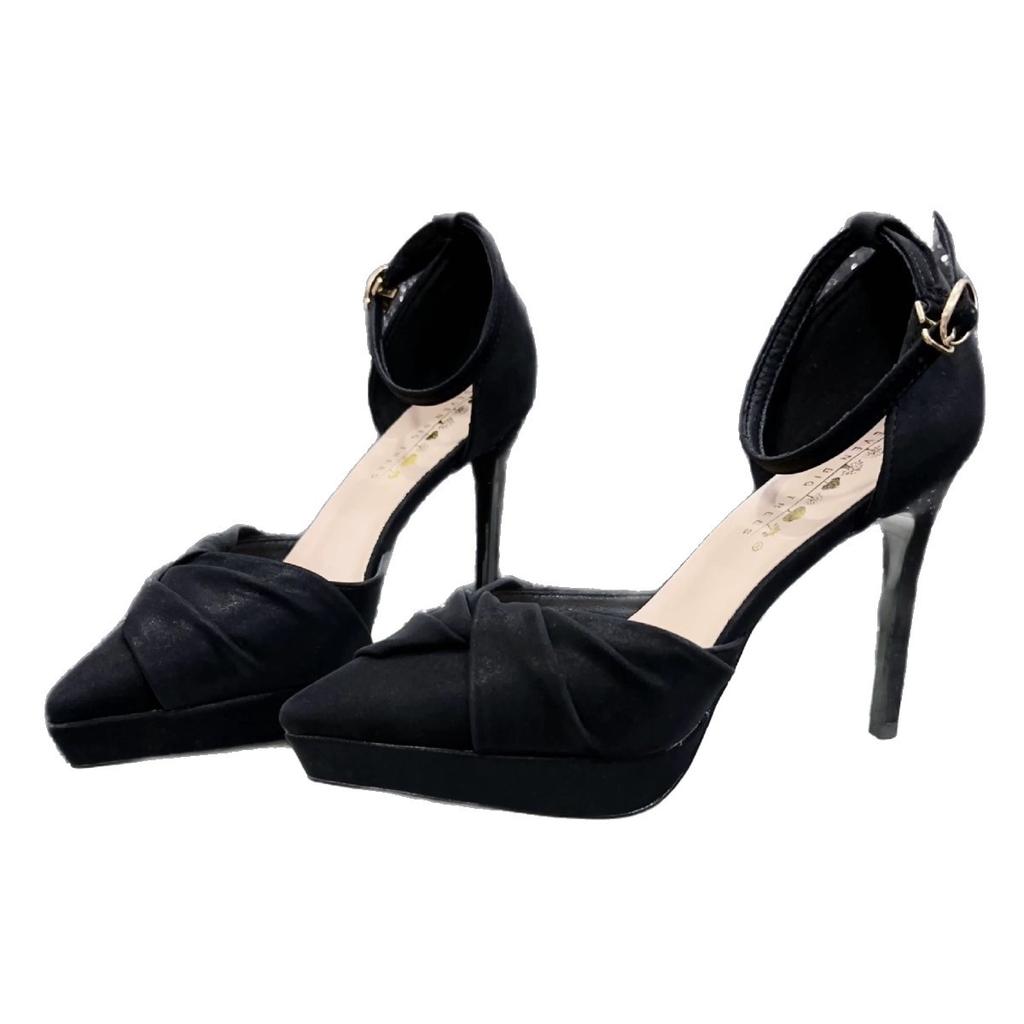 French Hollow High Heels Women's 2025 New Temperament Socialite One-word Buckle Strap Skirt Stiletto Sandals Women