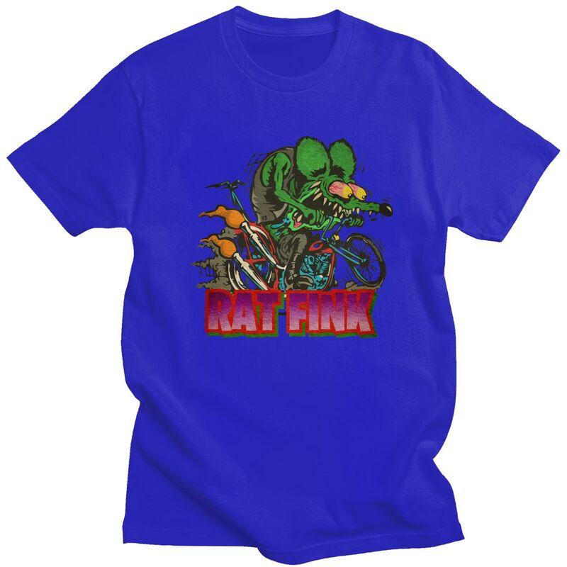 Custom Mens Anime Cartoon Rat Fink T Shirts ShortSleeve Cotton Tshirt Classic Tshirt Leisure Tee Slim Fit Clothing