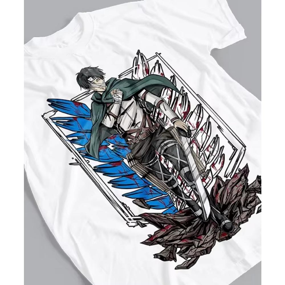 Anime Attack on Titan Capitán Levi Honor Batalla Final Printed T-shirt Men's and Women's T-shirt Men's Top Sports T-shirt 2026