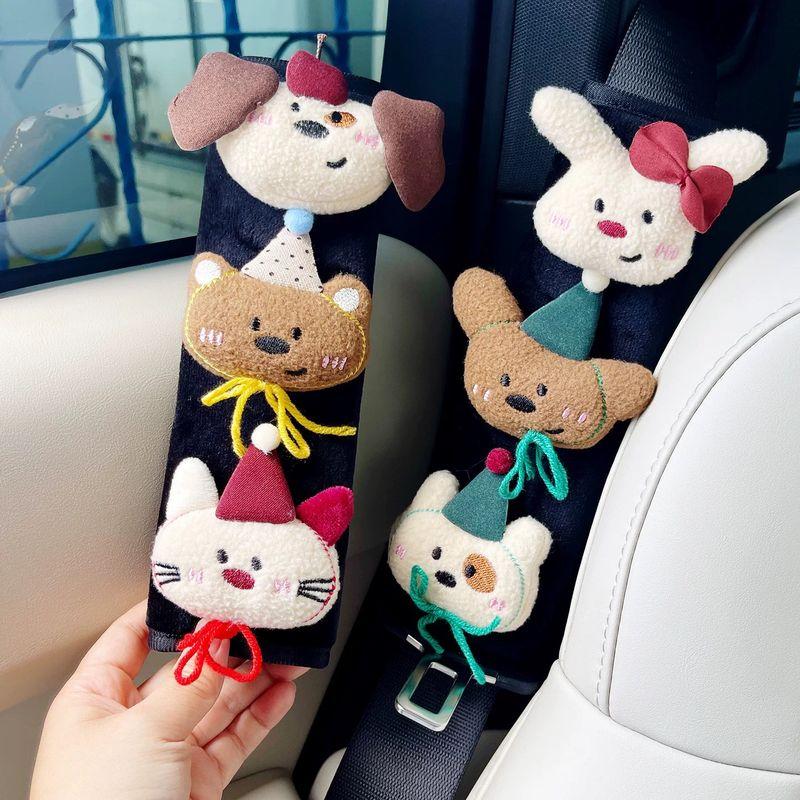Car Seatbelt Shoulder Pads, In-Car Shoulder Protectors, Unisex Cartoon Cute Couple Style Anti-Neck Strain Protective Covers