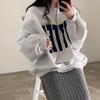 Koreanische Chic Y2k Lose Zip Up Pullover Frauen Herbst Dicken Stil Casual Brief Drucken Kleidung Neue Harajuku High Street Solide tops