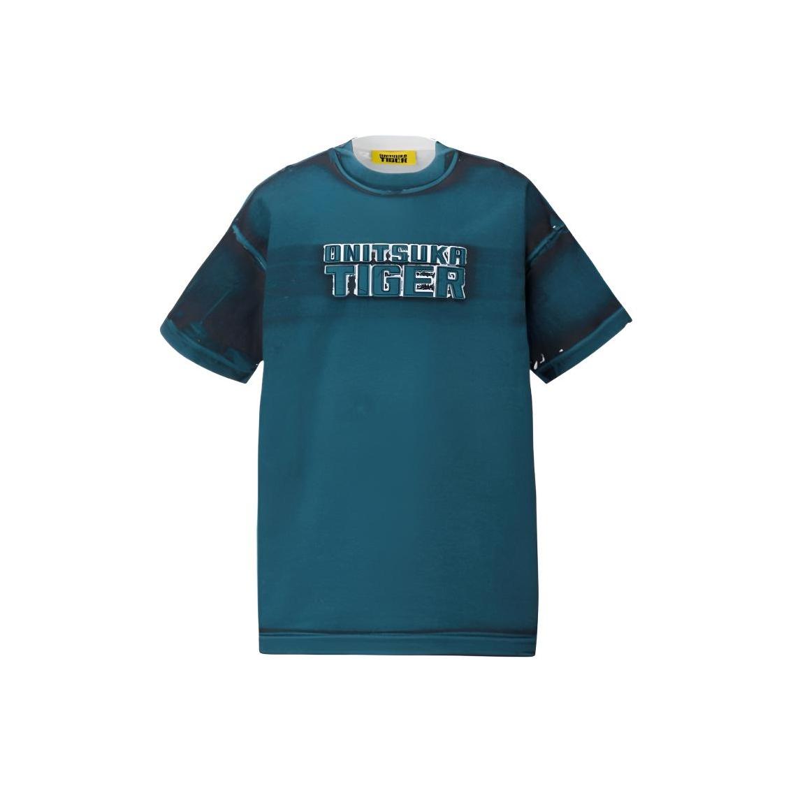Onitsuka Tiger Letter Half Loose Round Neck Short Sleeve T-Shirt Men Tops 2181B023-400 L