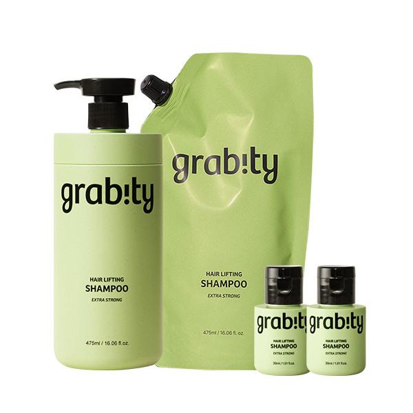 

Шампунь Grabity для лифтинга волос Extra Strong 1010 мл (1 продукт + 1 сменный блок + 2 дорожных формата) / Цветочный аромат