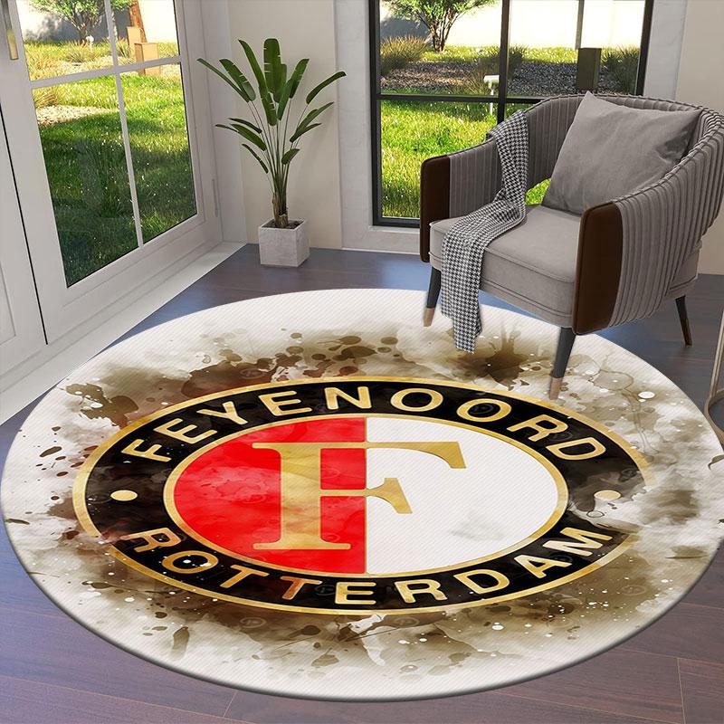 Feyenoord Round Area Rug,Carpet Rug for Living Room Bedroom Sofa Playroom Decor,Non-slip Floor Mat