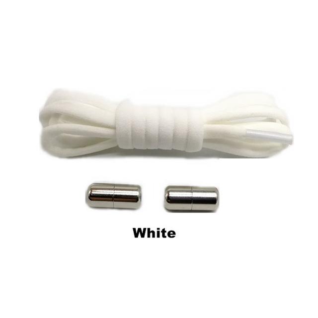 

1 пара магнитных шнурков эластичные быстрые без завязывания шнурки детские взрослые унисекс фиксирующиеся плоские шнурки белый