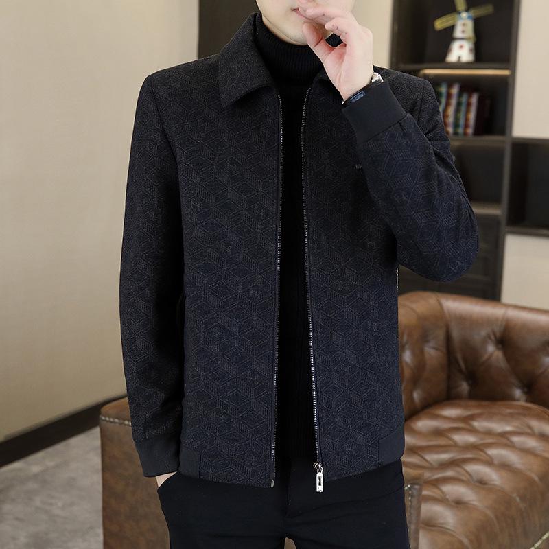 2026 Spring/Autumn Men's Versatile Lapel Jacket Shirt - Casual, Stylish Commuting Wear for Middle-Aged and Young Adults