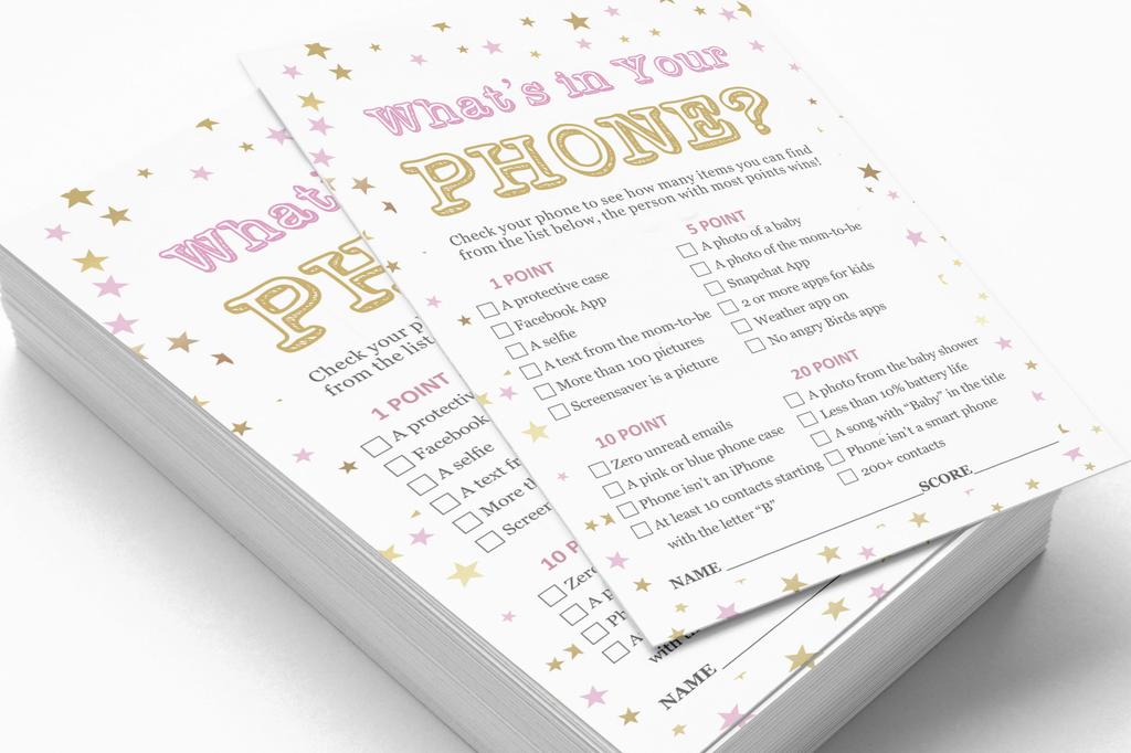 Inkdotpot 50-PackA  Baby WordA  ScrambleA  Baby ShowerA  Game Cards Confetti Star Gender Neutral Party Supplies-Fun Baby Shower
