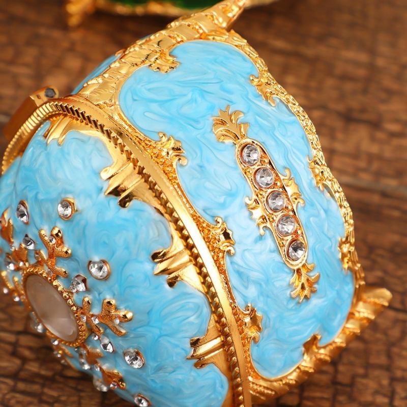 Heart Shape Jewelry Storage Box Inlaid Gem Organizer Exquisite Enameled Alloy Storage Jar Earrings Ring Unique Gift for Family
