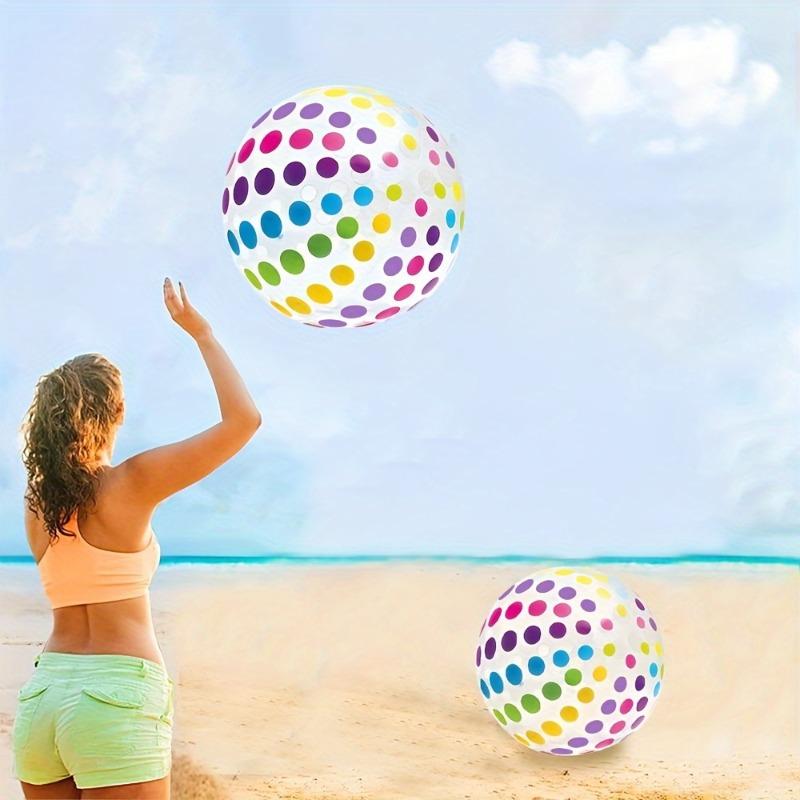 1pc Vibrant Rainbow Striped Beach Ball, Perfect for Birthday Parties & Summer Celebrations,Durable Pool Toy, Beach Accessories